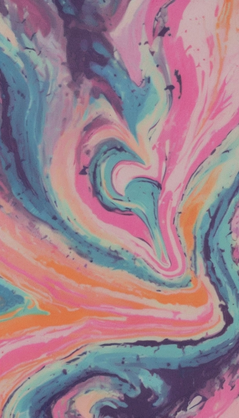 Vibrant Abstract Tie-Dye Heart Pattern Phone Case Cover