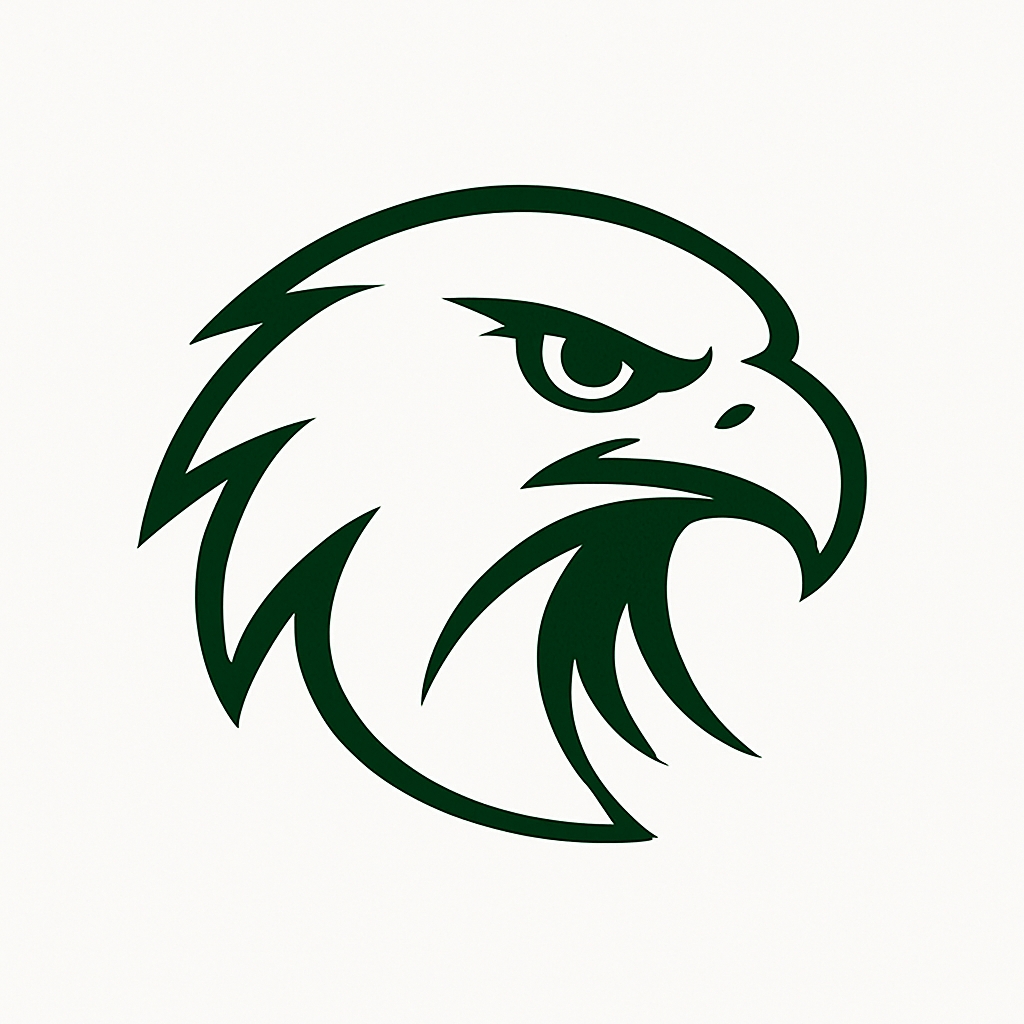 Bold Forest Green Eagle Head Vector Graphic Sticker
