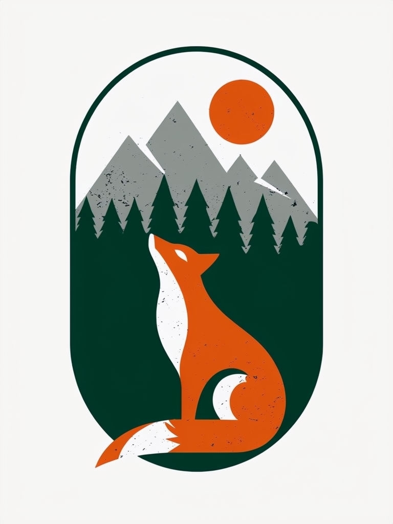 Serene Fox in Mountain Landscape Graphic T-Shirt