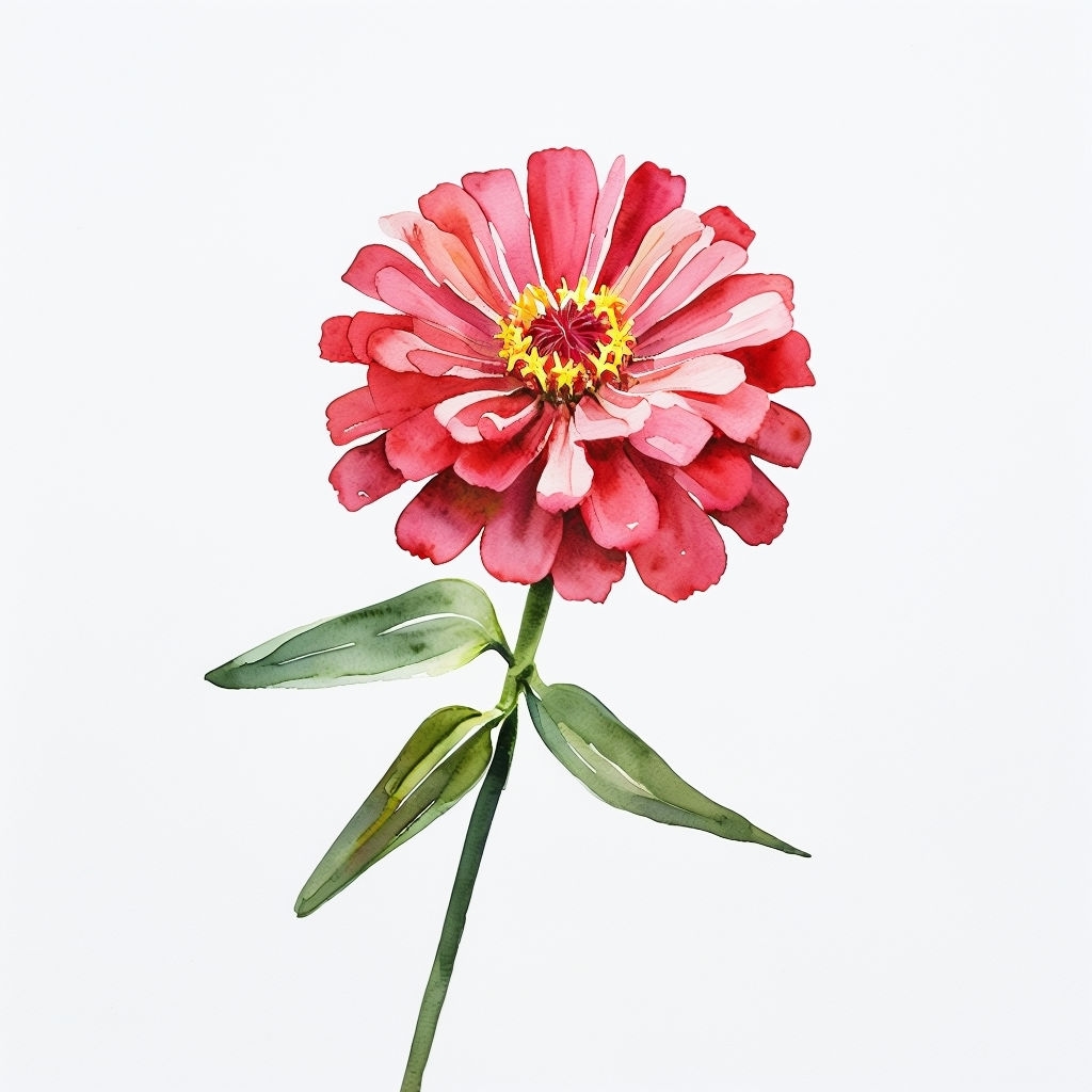 Vibrant Minimalist Zinnia Flower Watercolor Art Mug