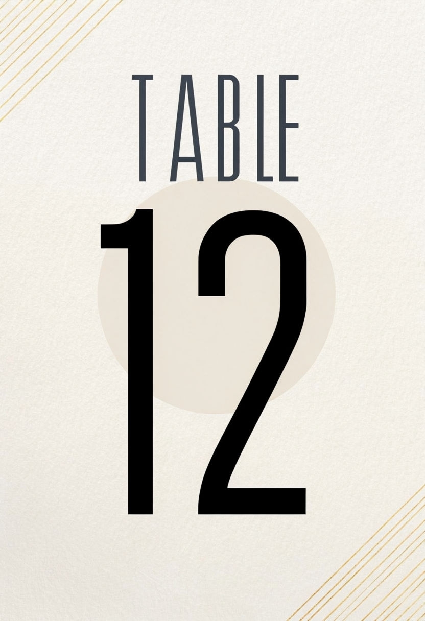 Modern Bold Geometric Table Number Sign Design Event Signs