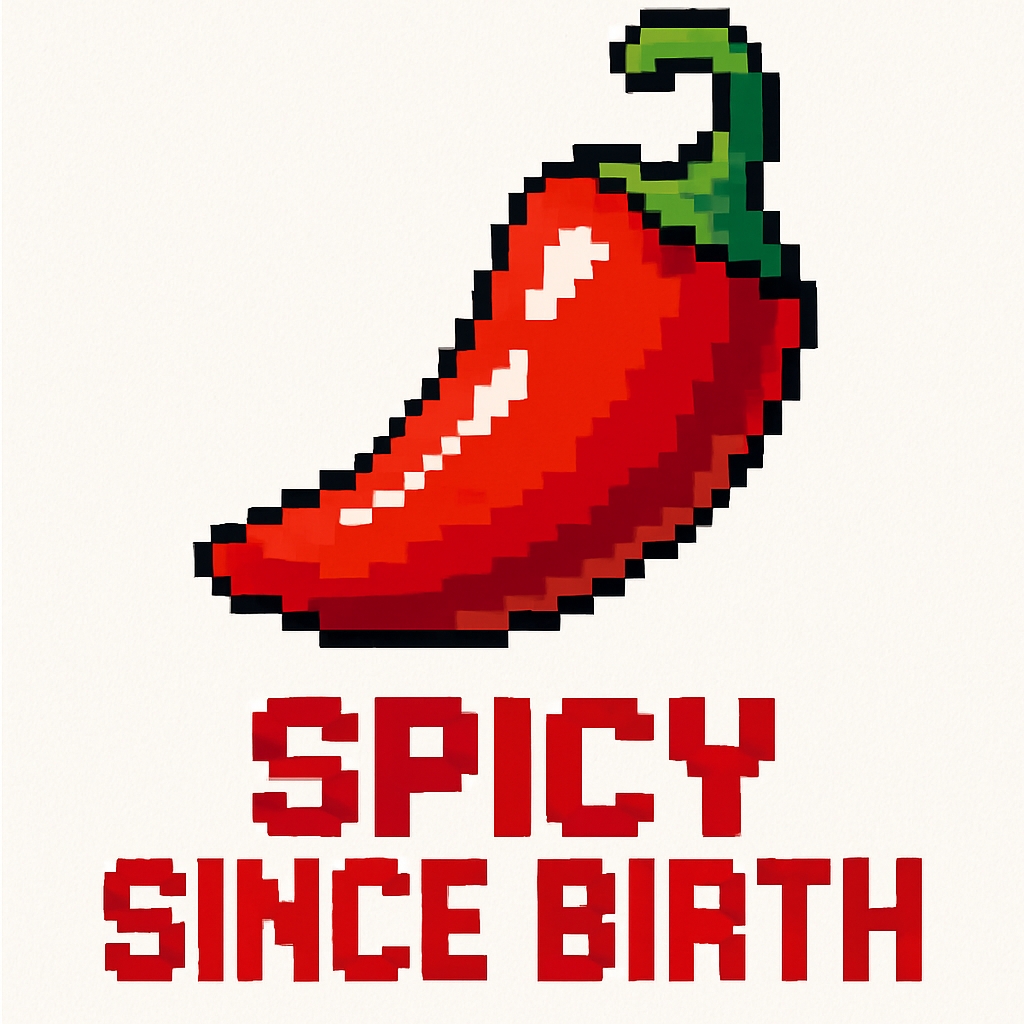Vibrant Red Chili Pepper Pixel Art T-Shirt Design