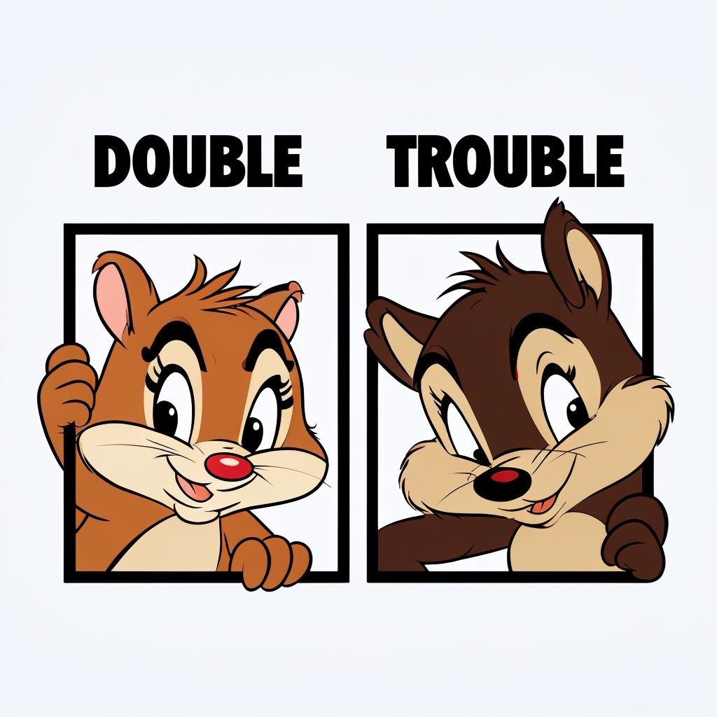 Chip and Dale Double Trouble Cartoon T-Shirt