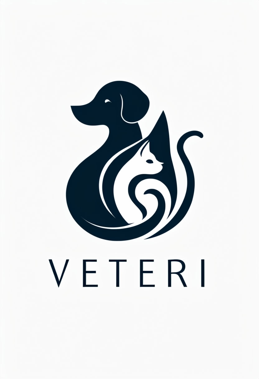 Elegant Minimalist Dog and Cat Logo Design for Veterinary Services Logo