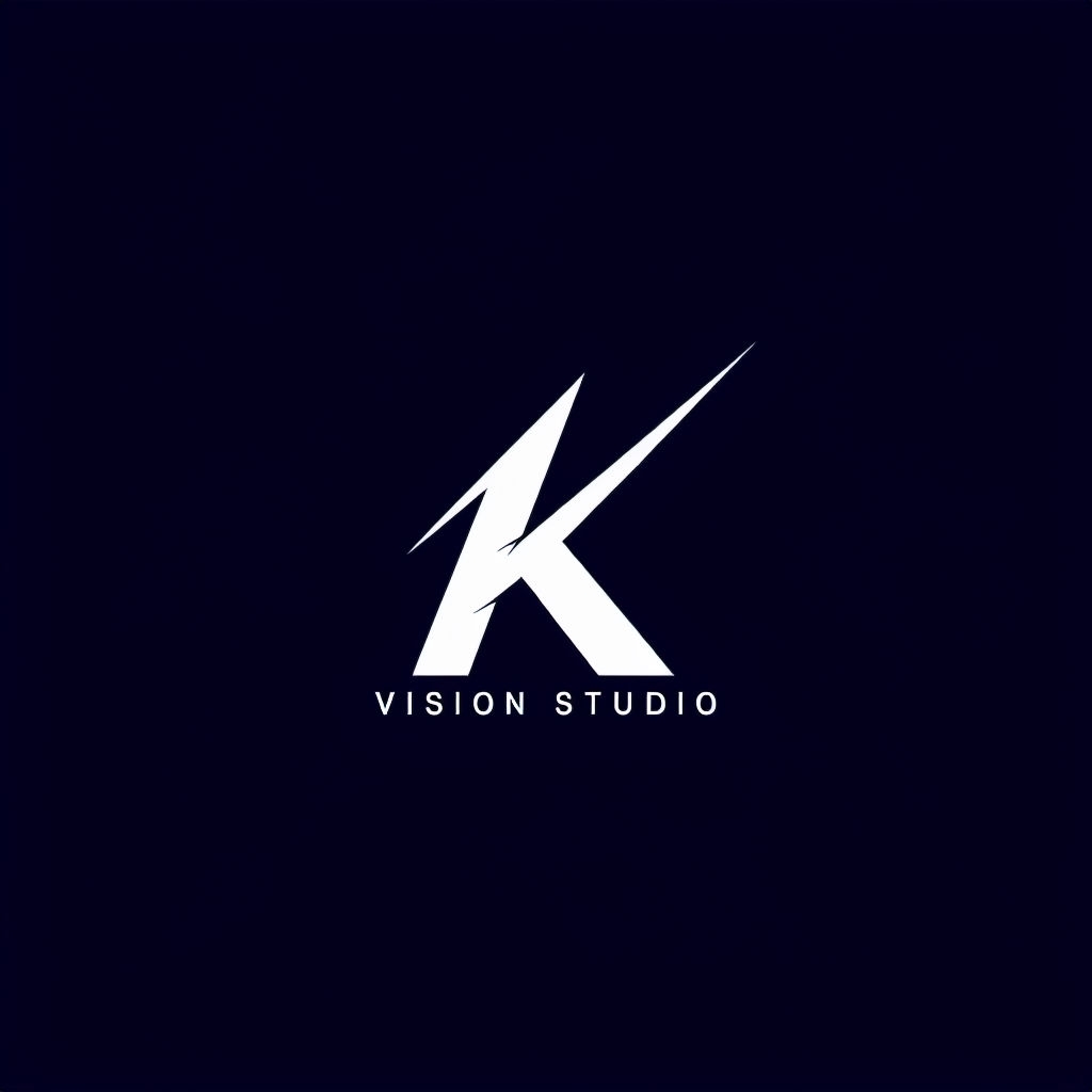Modern Abstract K Logo Design for Vision Studio Monogram