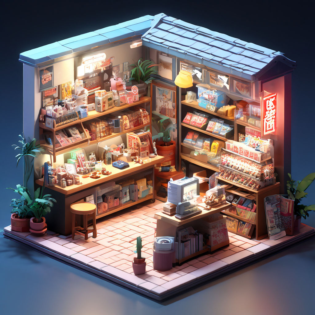 Inside an anime shop with figures by Roy Velvet - Playground