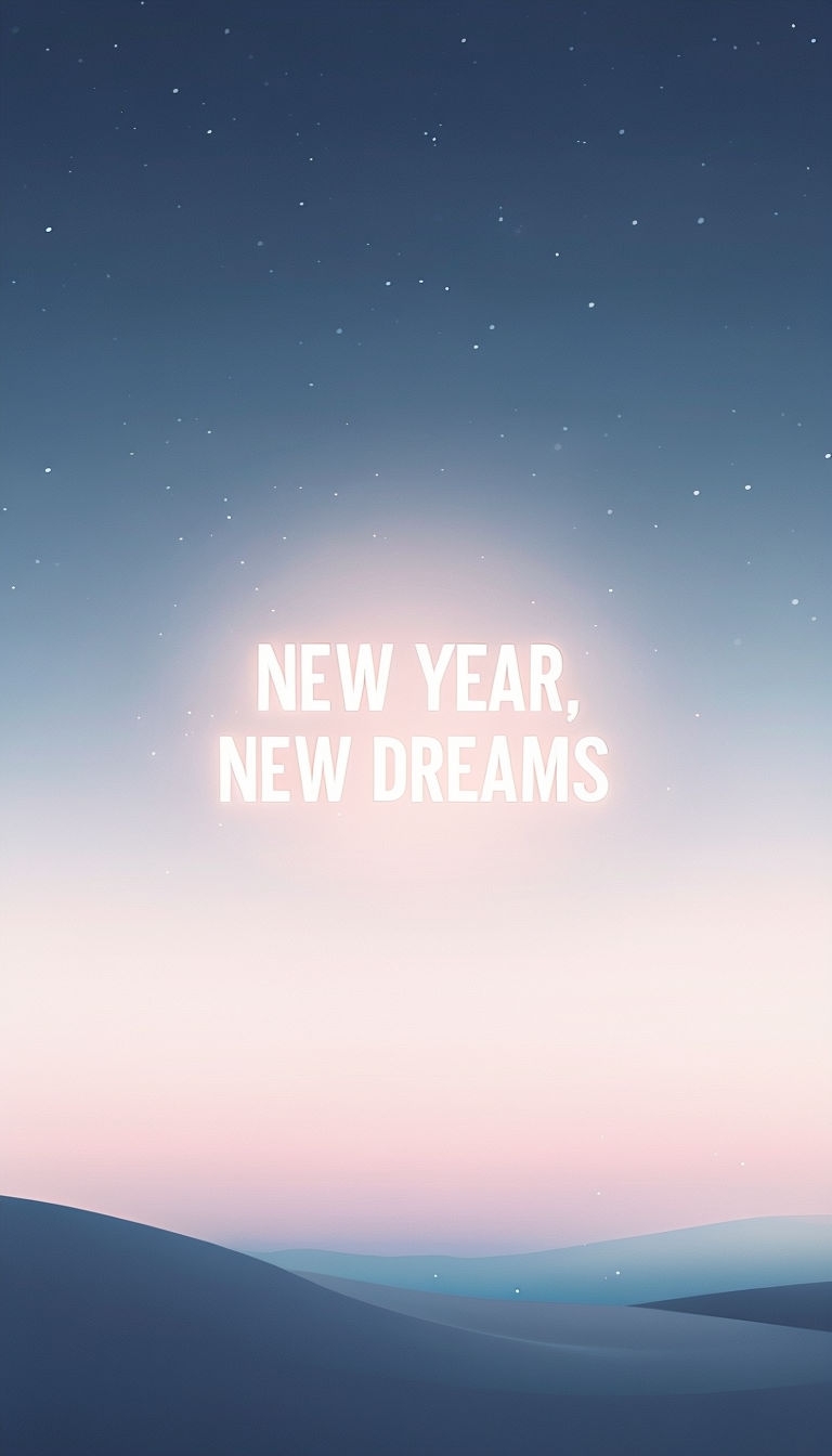 Minimalist New Year New Dreams Greeting Art