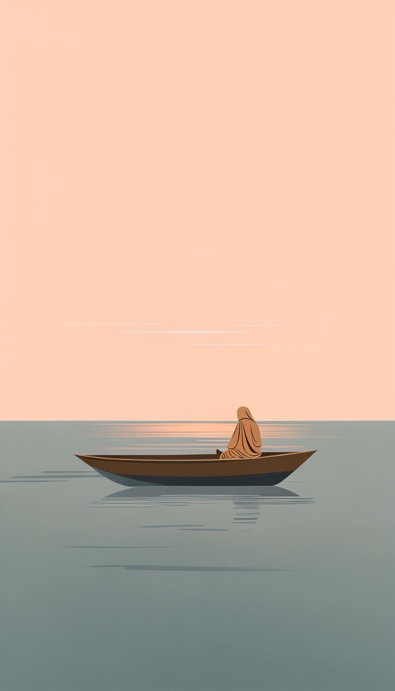 Serene Boat on Calm Water Minimalist Phone Case Cover