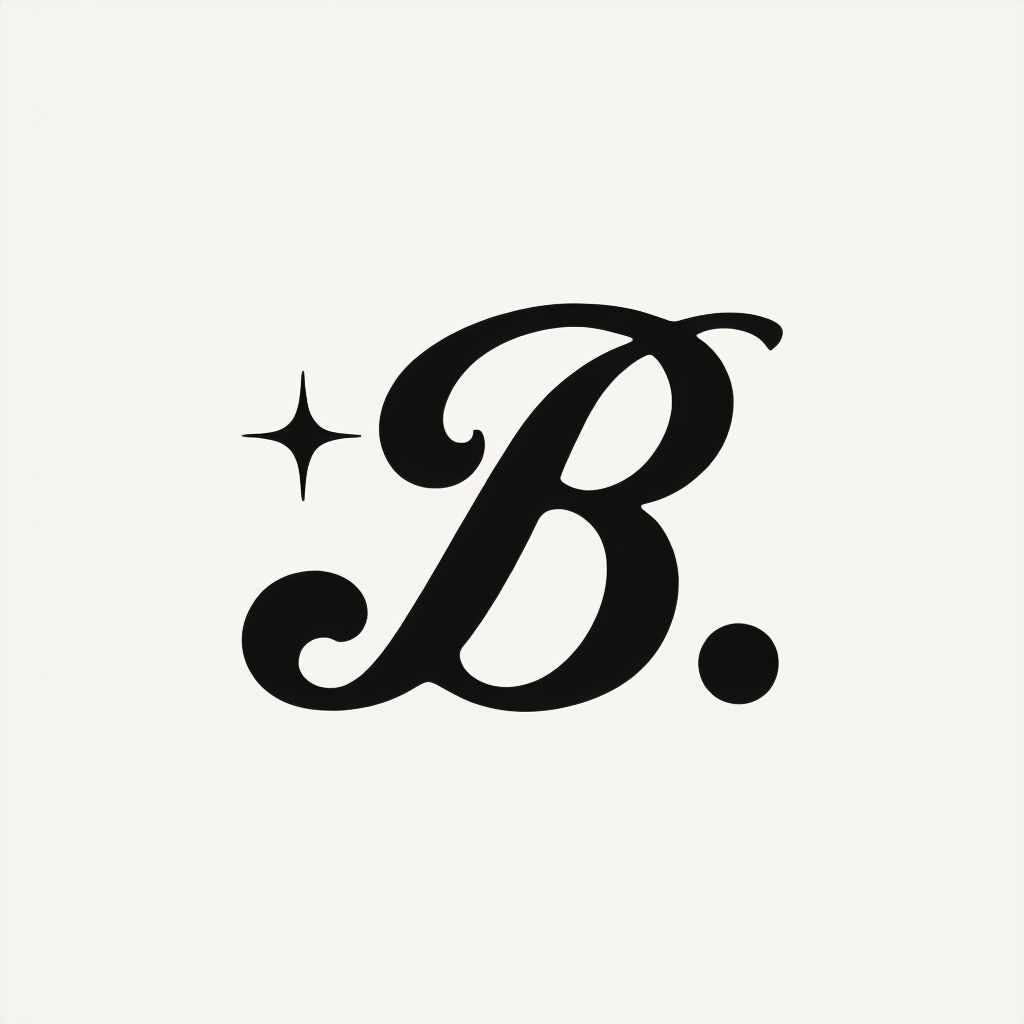 Elegant Cursive B Logo Design on Off-White Background Hat