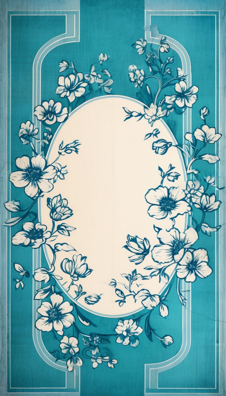Elegant Vintage Floral Textile Design Illustration Social Media Post