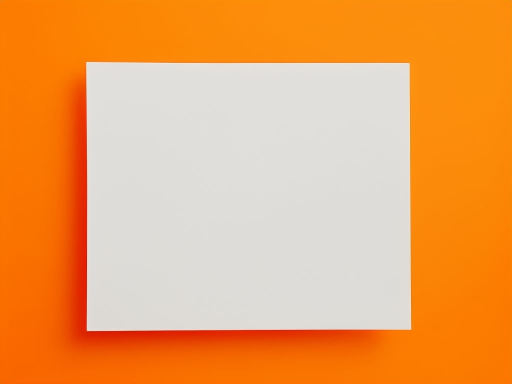 Minimalist White Paper on Cadmium Orange Background Mockup