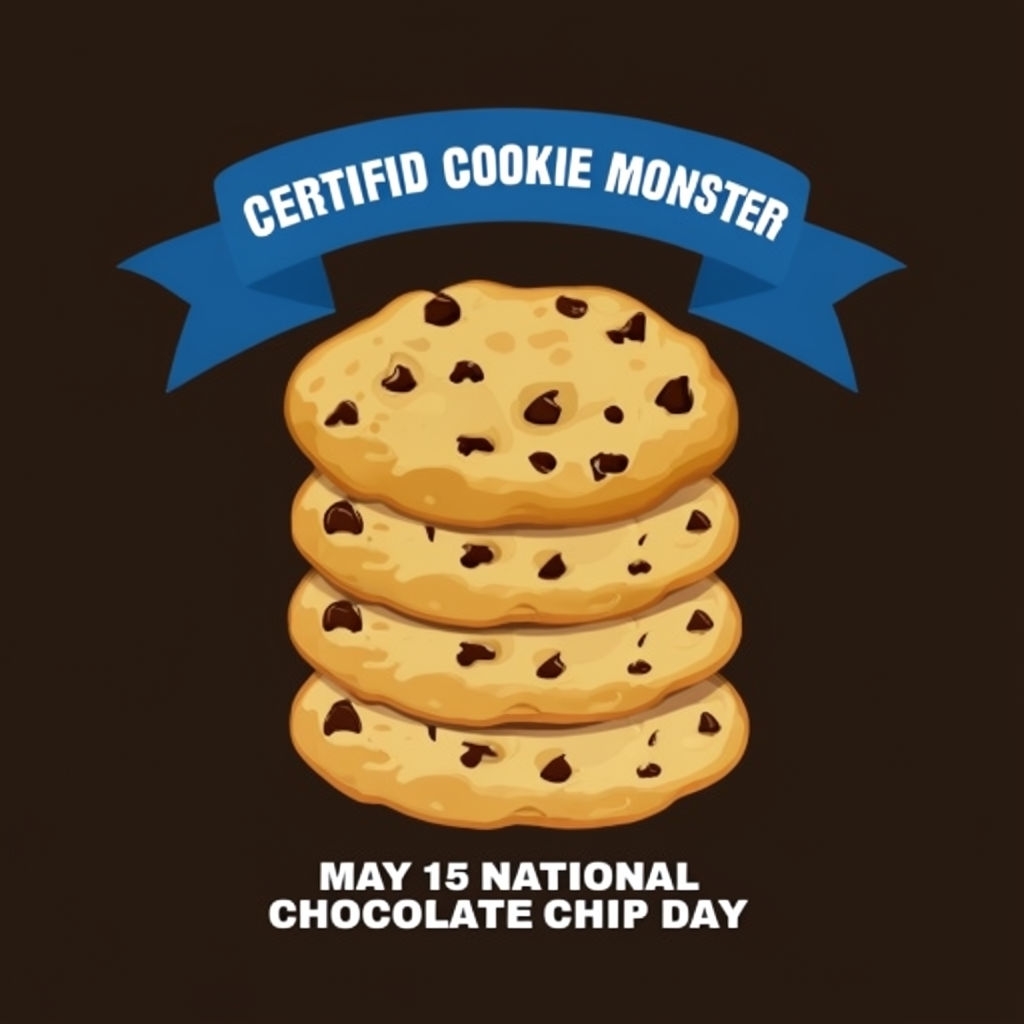 National Chocolate Chip Day Celebration Illustration Social Media Post