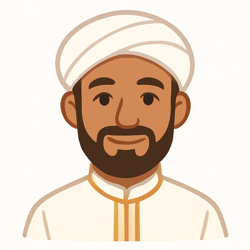 Stylized Male Figure with Turban and Beard Cartoon Sticker