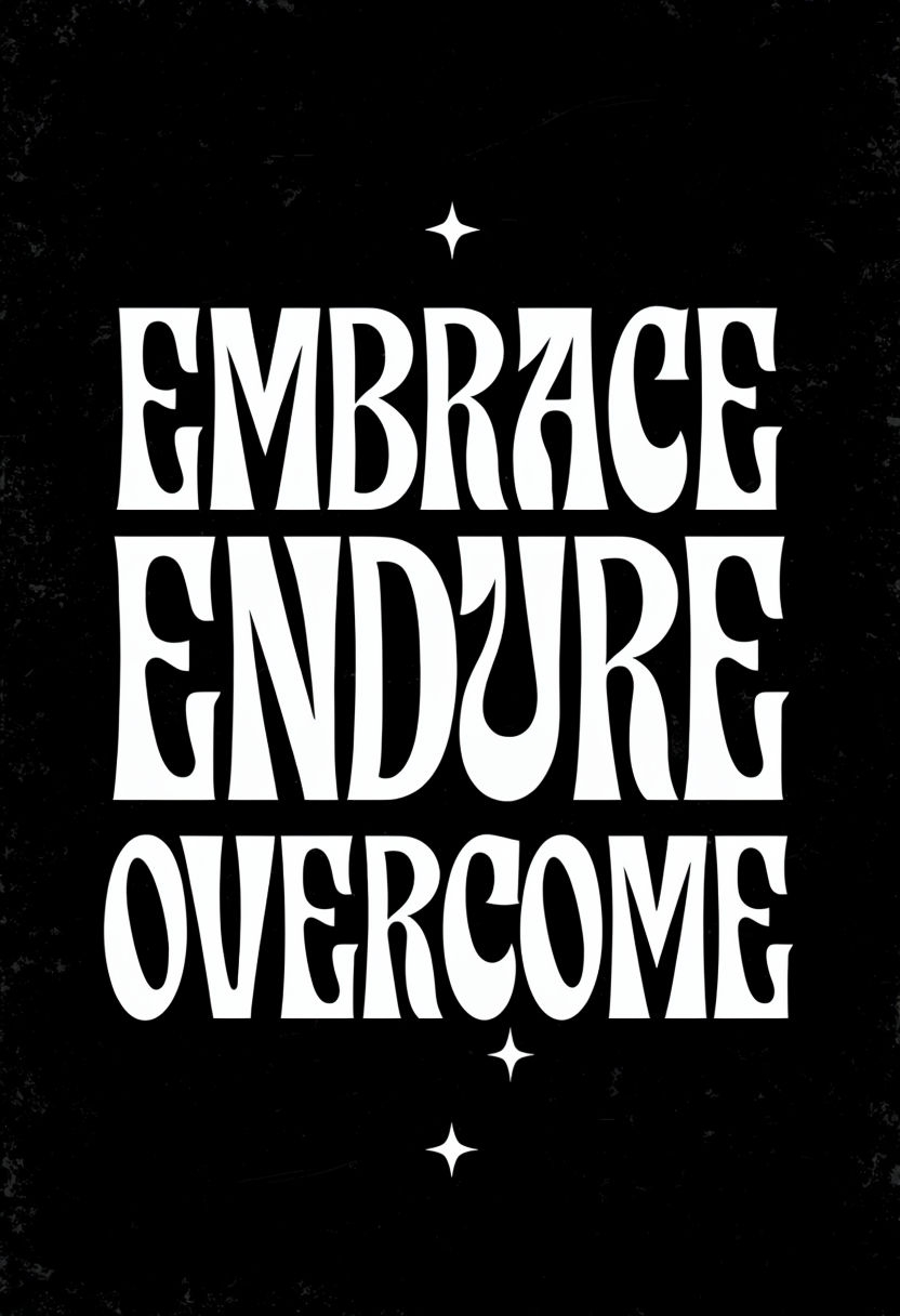 Motivational Embrace Endure Overcome Typography Poster