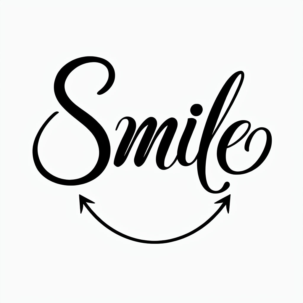 Elegant Minimalist Smile Typography Design Mug