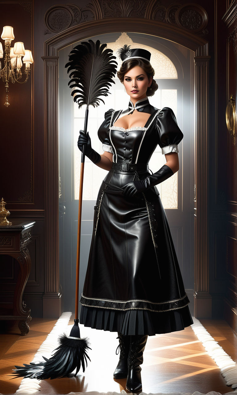 leather french maid costume