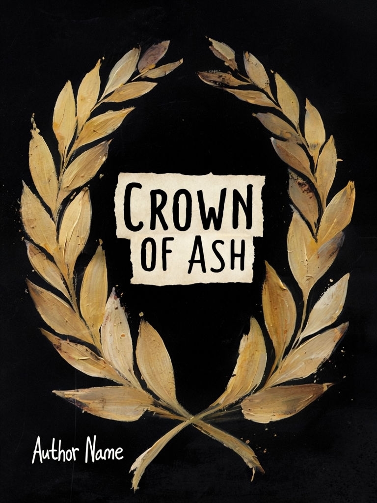 Crown of Ash Minimalist Laurel Wreath EBook Cover