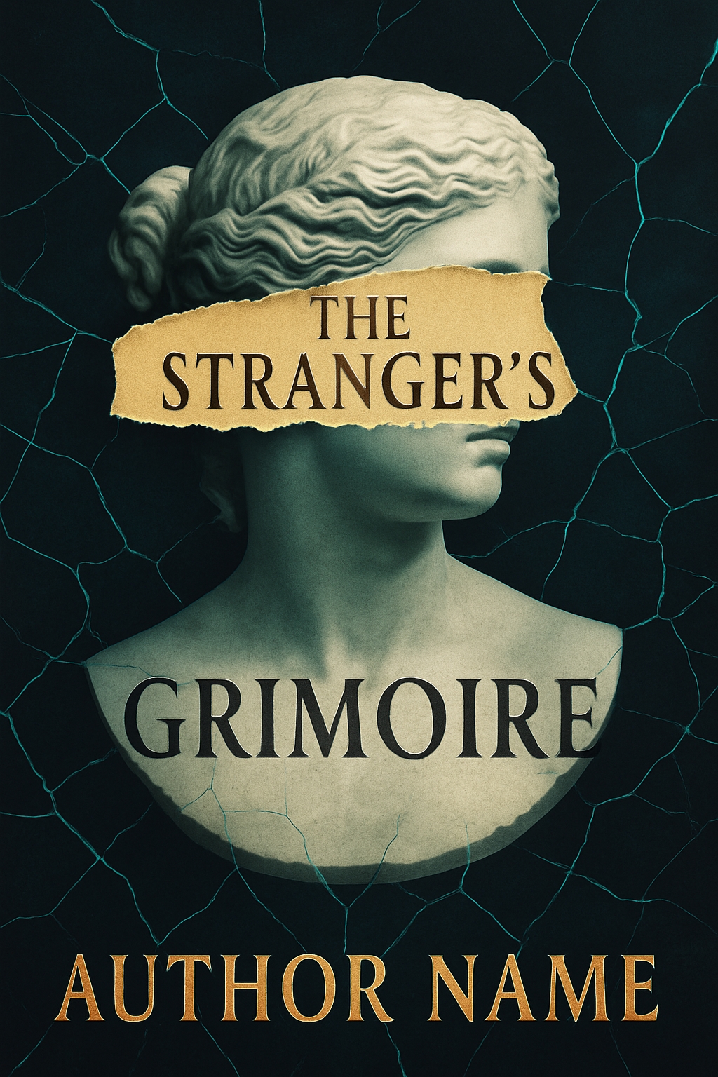 Mysterious Grimoire Cover with Classical Bust Design EBook Cover