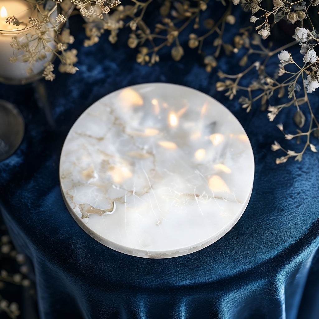 Elegant White Marble Coaster Mockup for Design Showcase