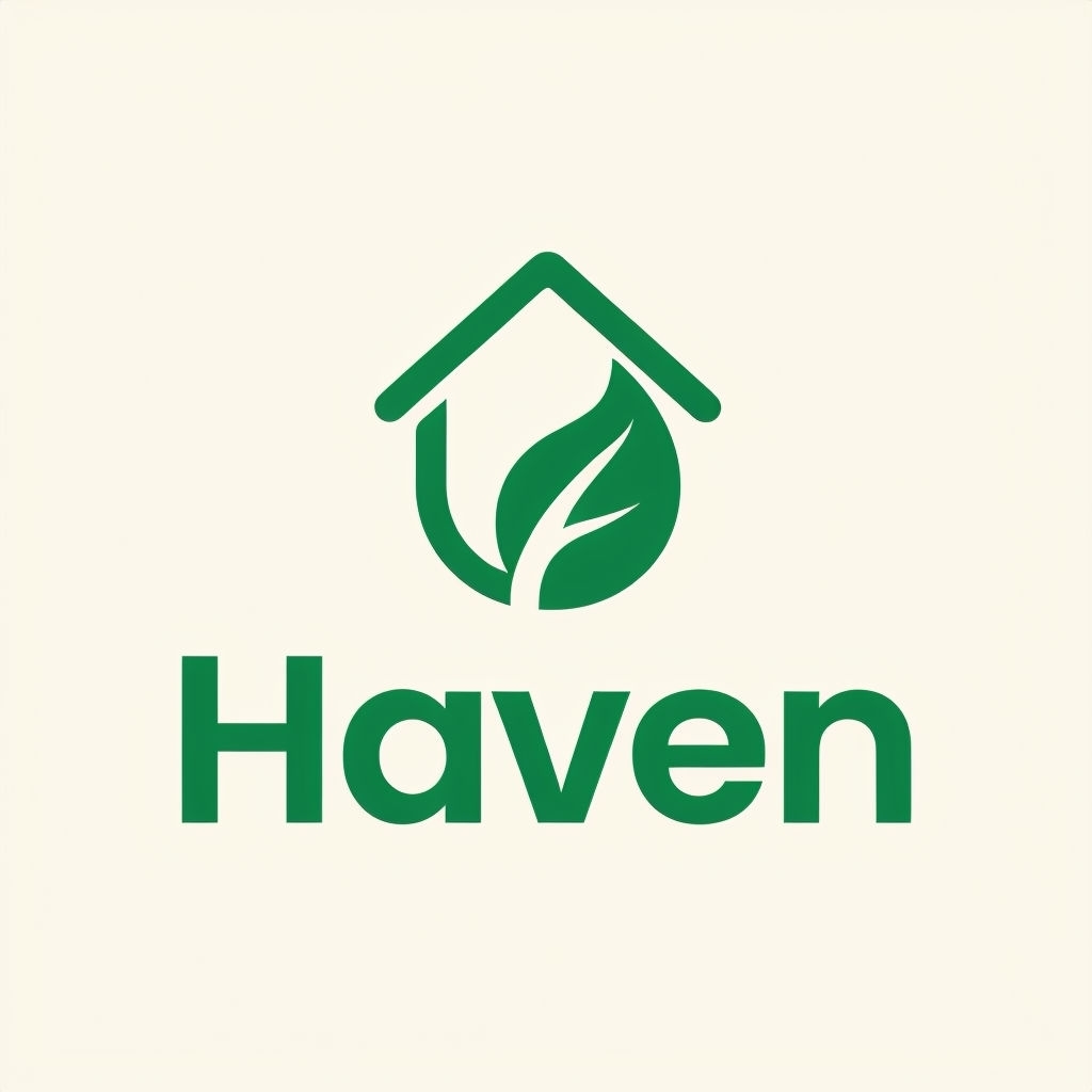 Minimalist Eco-Friendly Haven Logo Design for Green Brands Logo