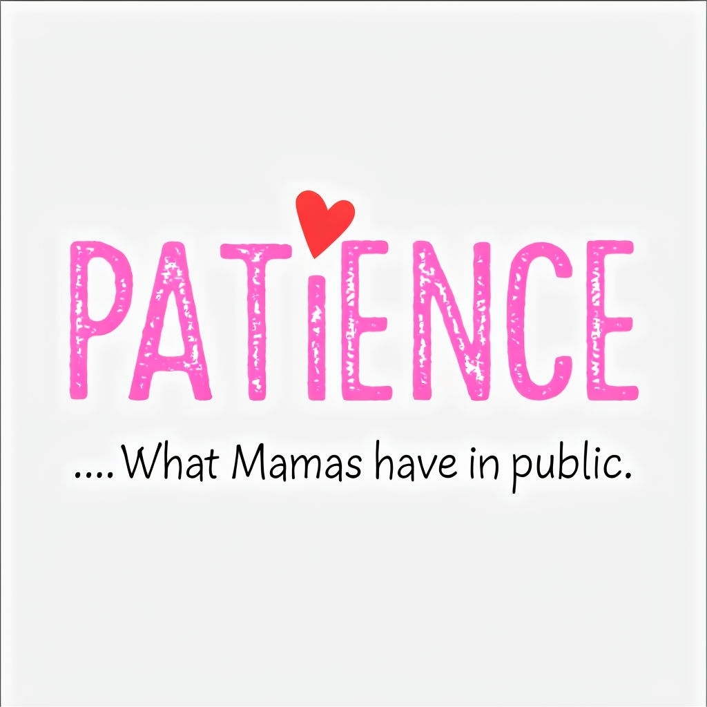 Playful PATIENCE Motivational Graphic Art with Heart Poster