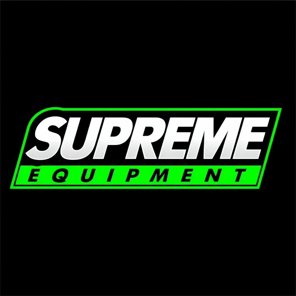 Bold Supreme Equipment Logo Design with Graphic Elements