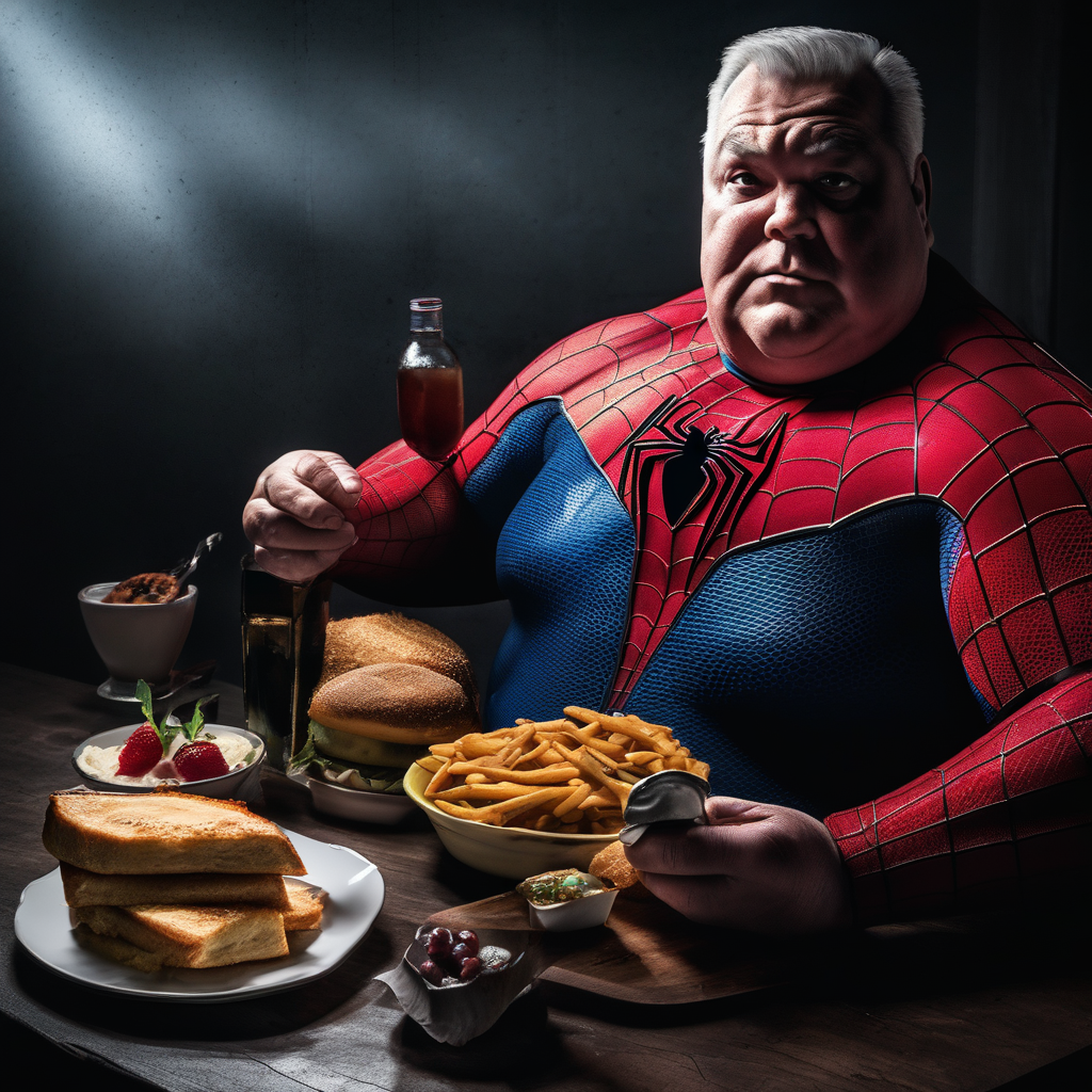 Retired overweight spiderman by Mike Degg - Playground