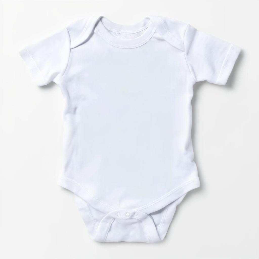 Oversized White Baby Onesie Invisible Mannequin Mockup