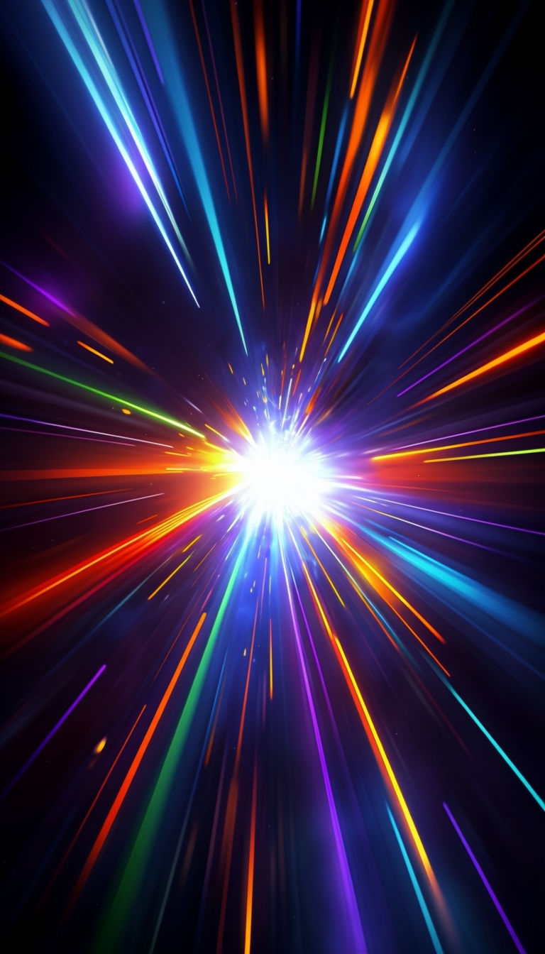 Dynamic Colorful Abstract Light Streaks Digital Artwork Mobile Wallpaper