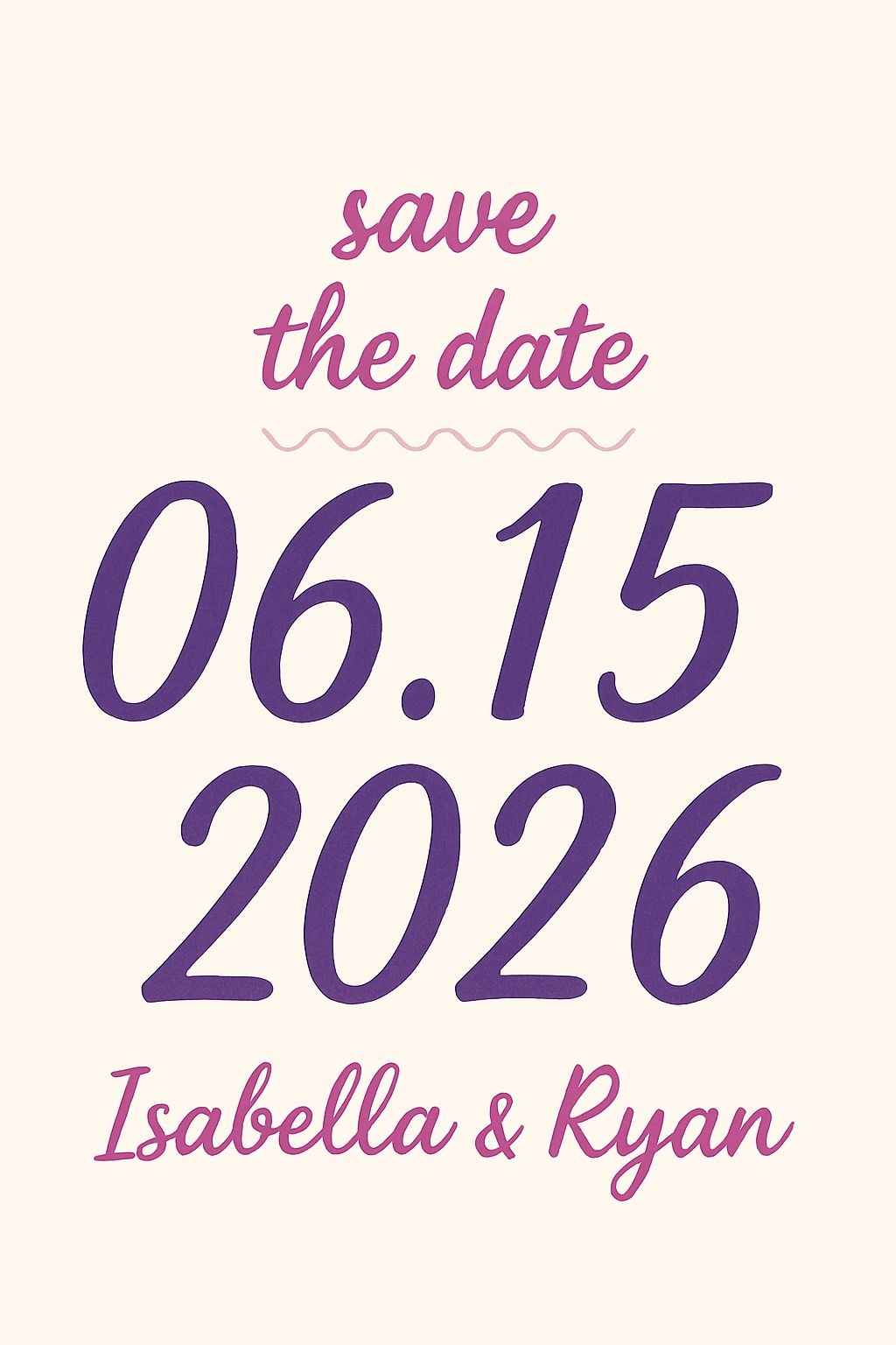Minimalist Save-the-Date Announcement for Isabella & Ryan Card