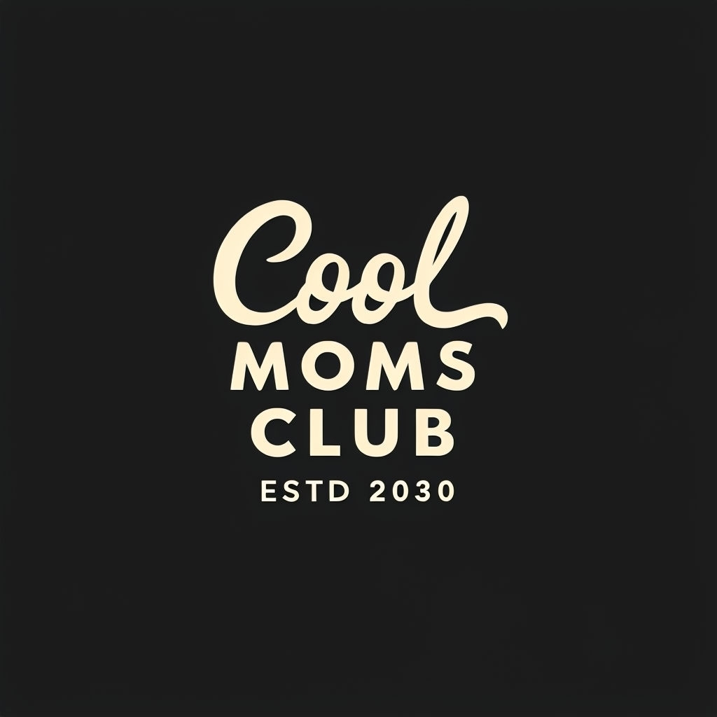 Cool MOMS CLUB Minimalist Logo Design T-Shirt