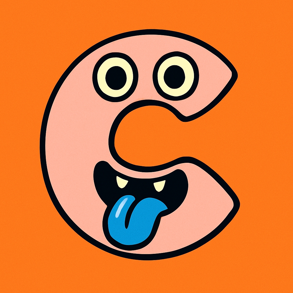Playful Cartoon Letter C Character Illustration Sticker