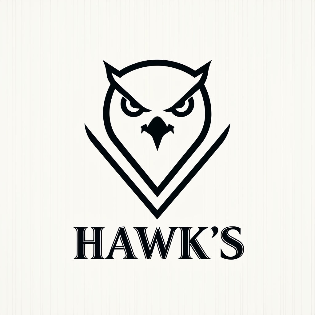 Minimalist Black Hawk's Head Modern Logo Design