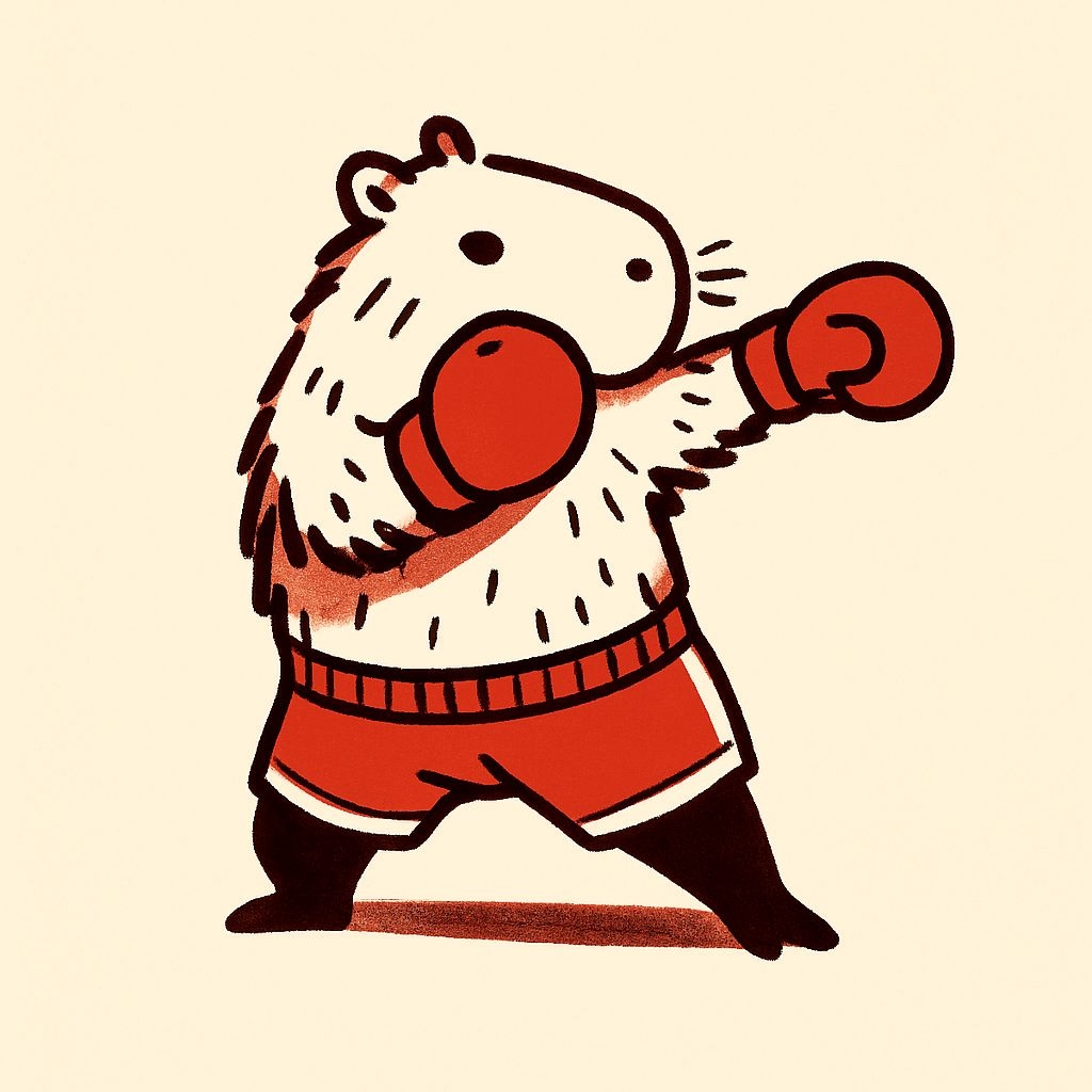 Playful Cartoon Boxing Animal Character T-Shirt