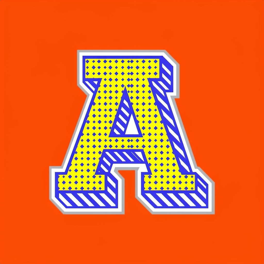 Bold Geometric Orange Monogram Letter A Illustration Monogram