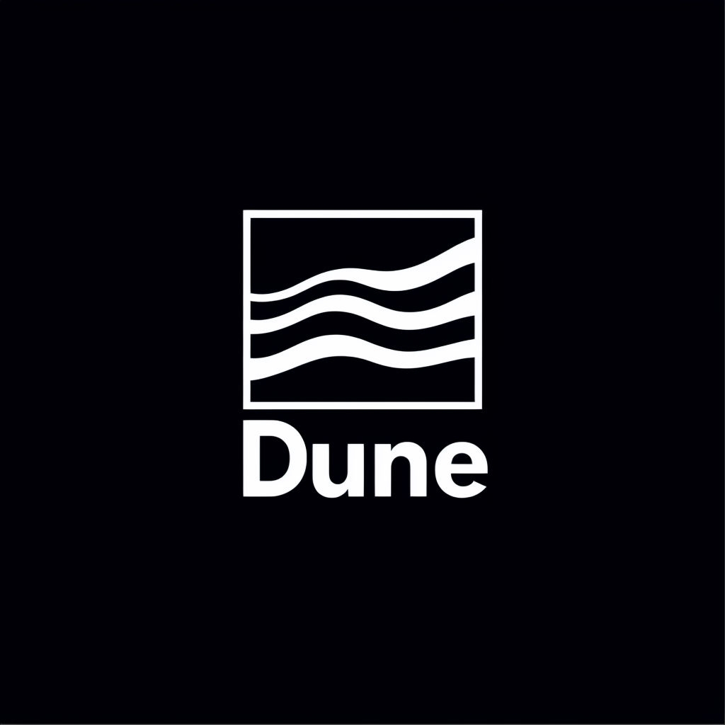 Modern Minimalist Dune Logo Design on Black Background Logo