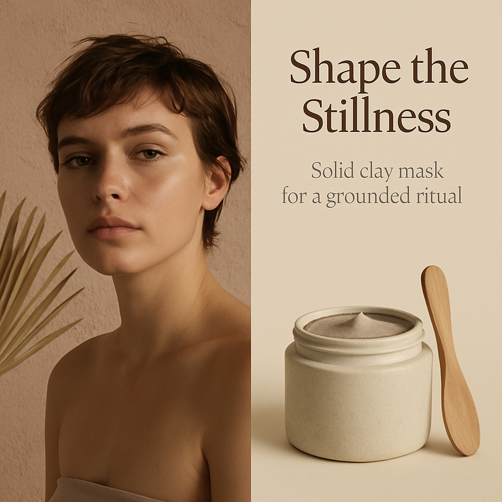 Elegant Clay Mask Advertisement Featuring Calm Aesthetic Ads