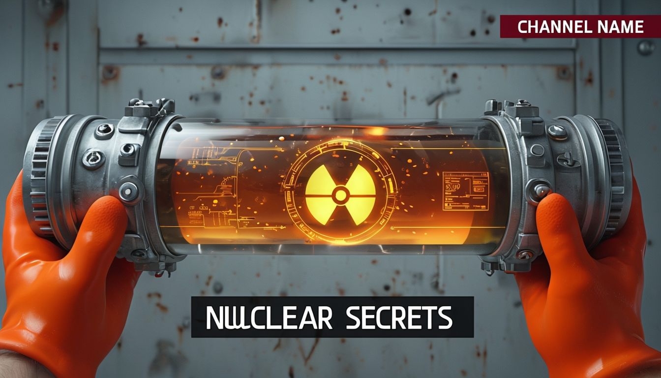 Futuristic Orange Gloves Holding Nuclear Secrets Illustration Social Media Post