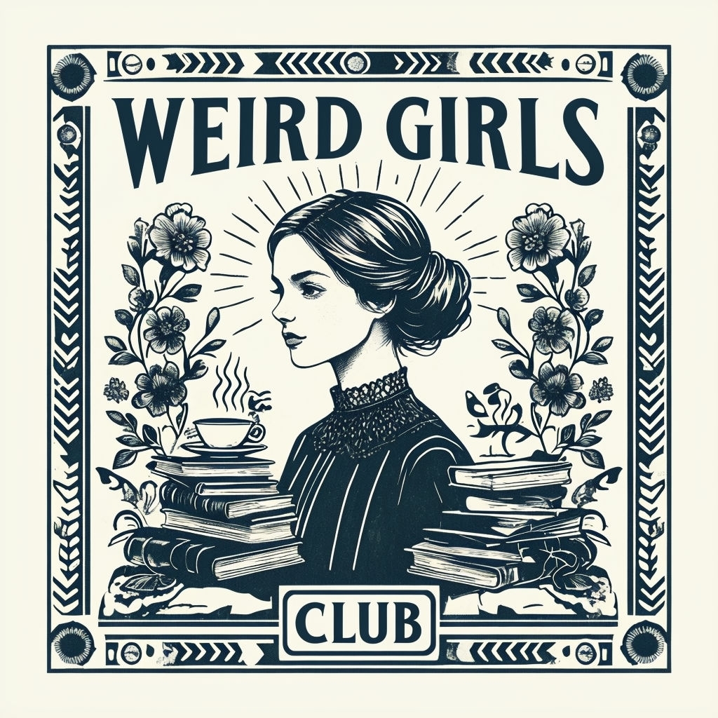 Vintage Blockprint Illustration of Weird Girls Club T-Shirt