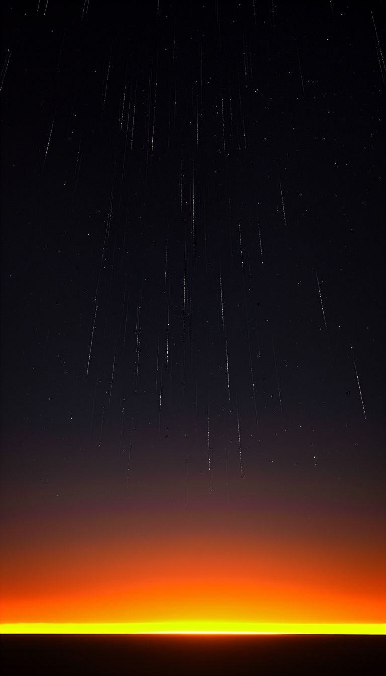 Minimalist Dark Sky with Glowing Fire Band Mobile Wallpaper