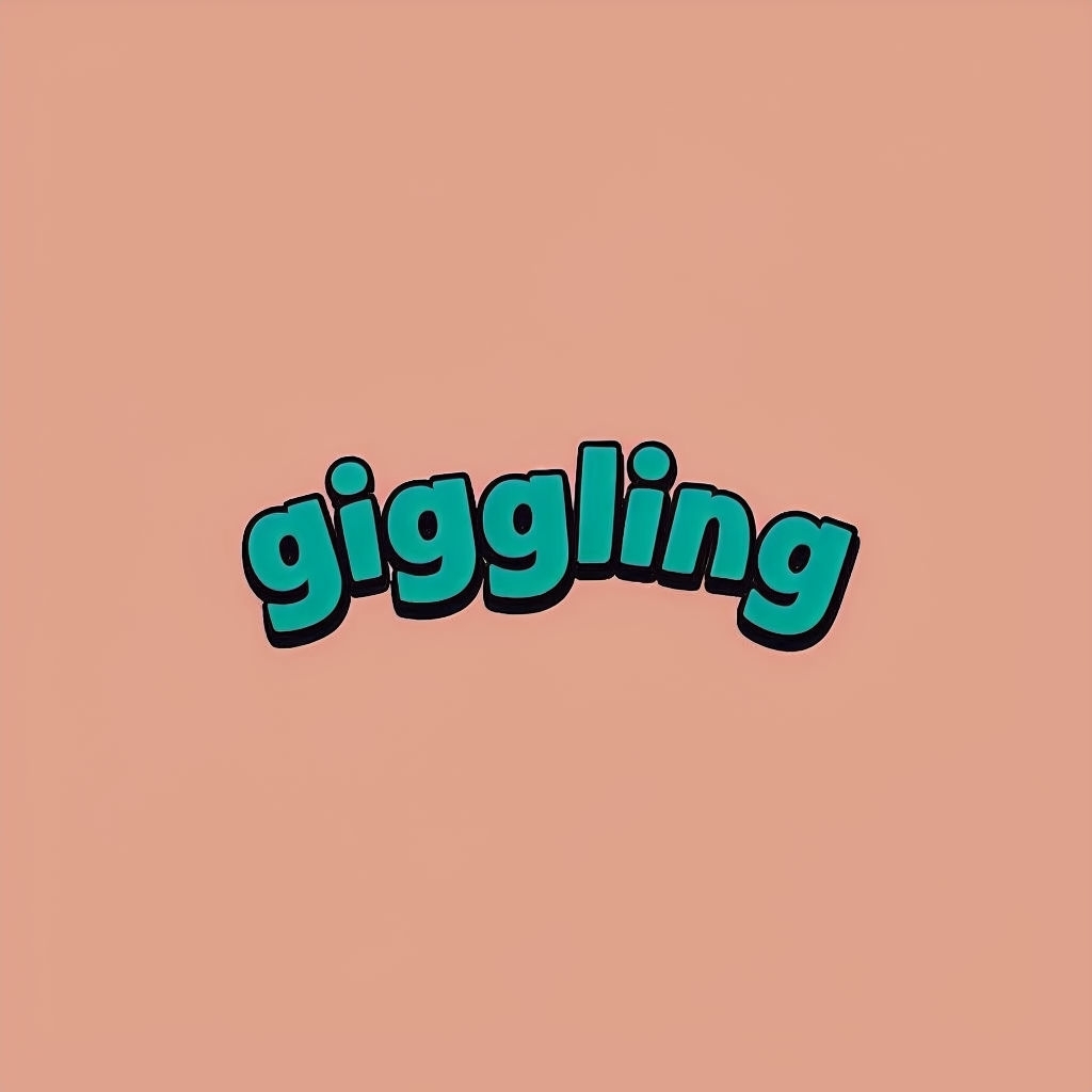 Playful Giggling Text Design on Light Pink Background T-shirt