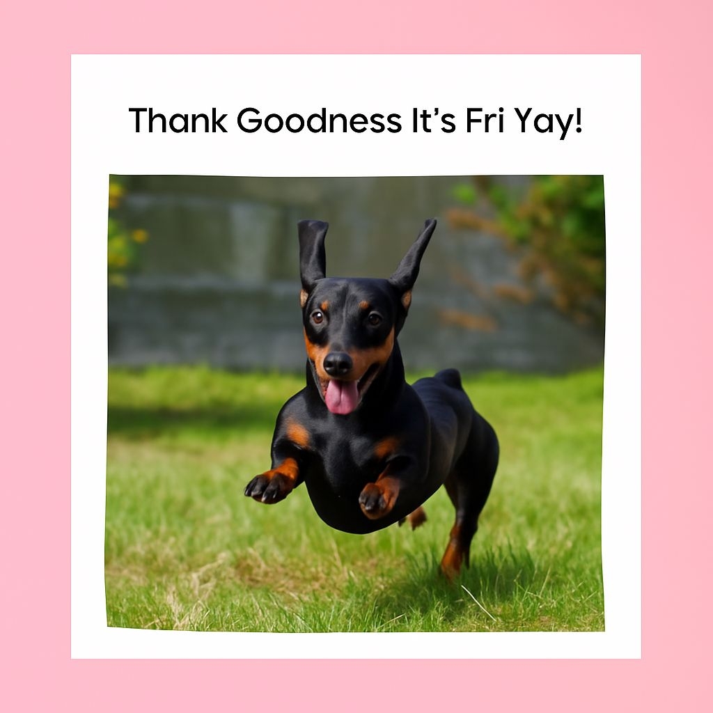 Joyful Black and Tan Dachshund Leaping in the Air Meme
