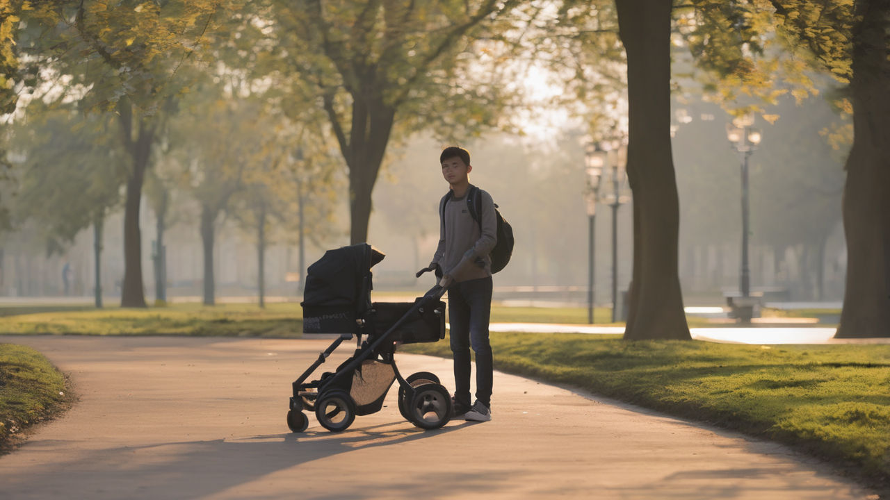 A Baby Stroller Scooter Hybrid Playground