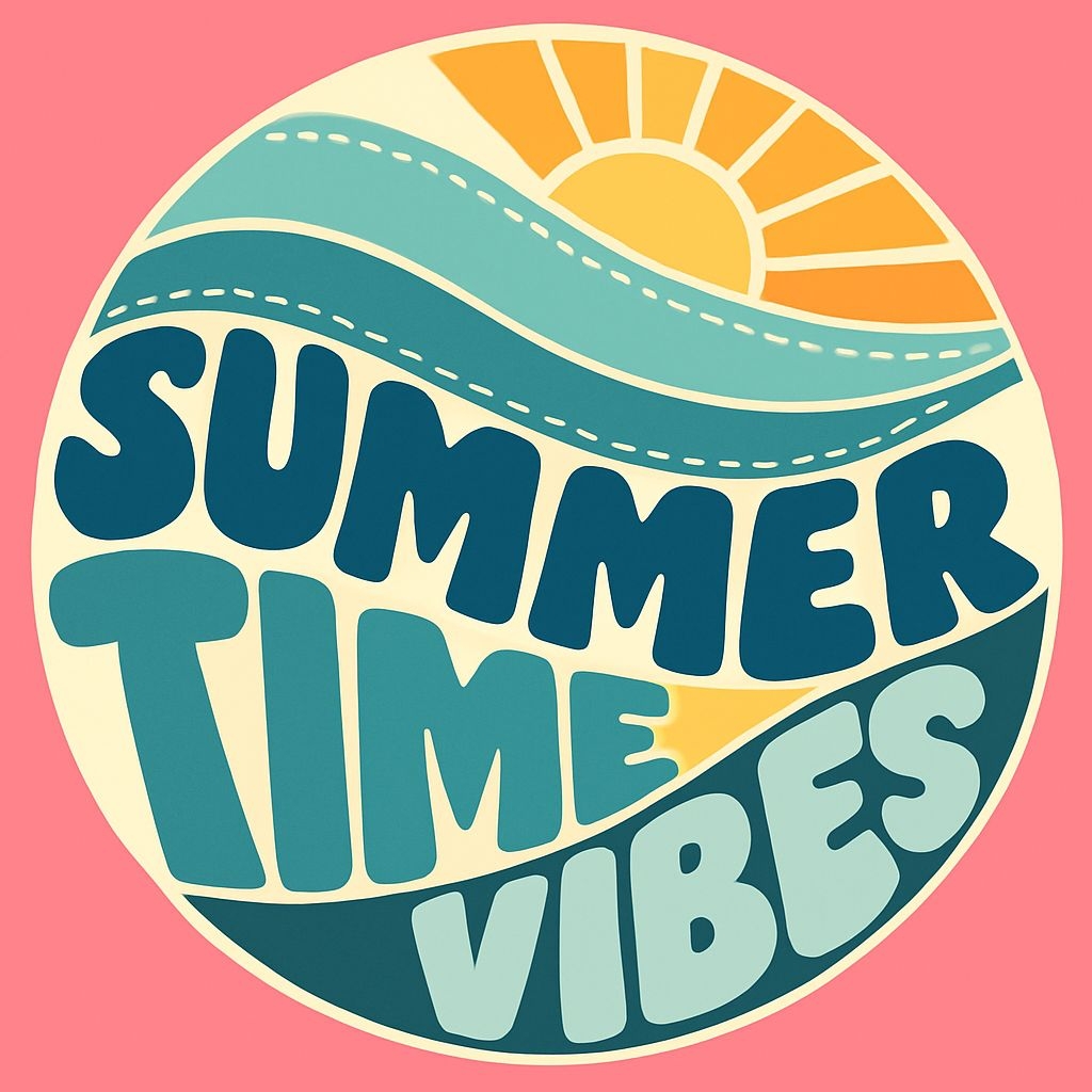 Summer Time Vibes Retro Graphic Design T-Shirt