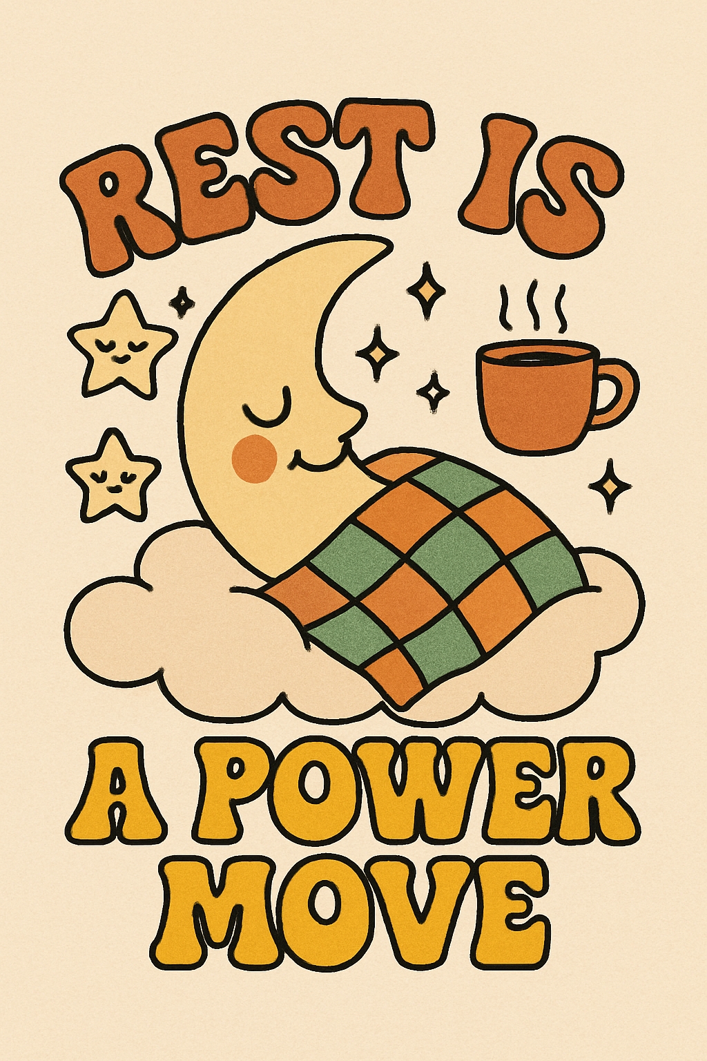 REST IS A POWER MOVE RETRO POSTER