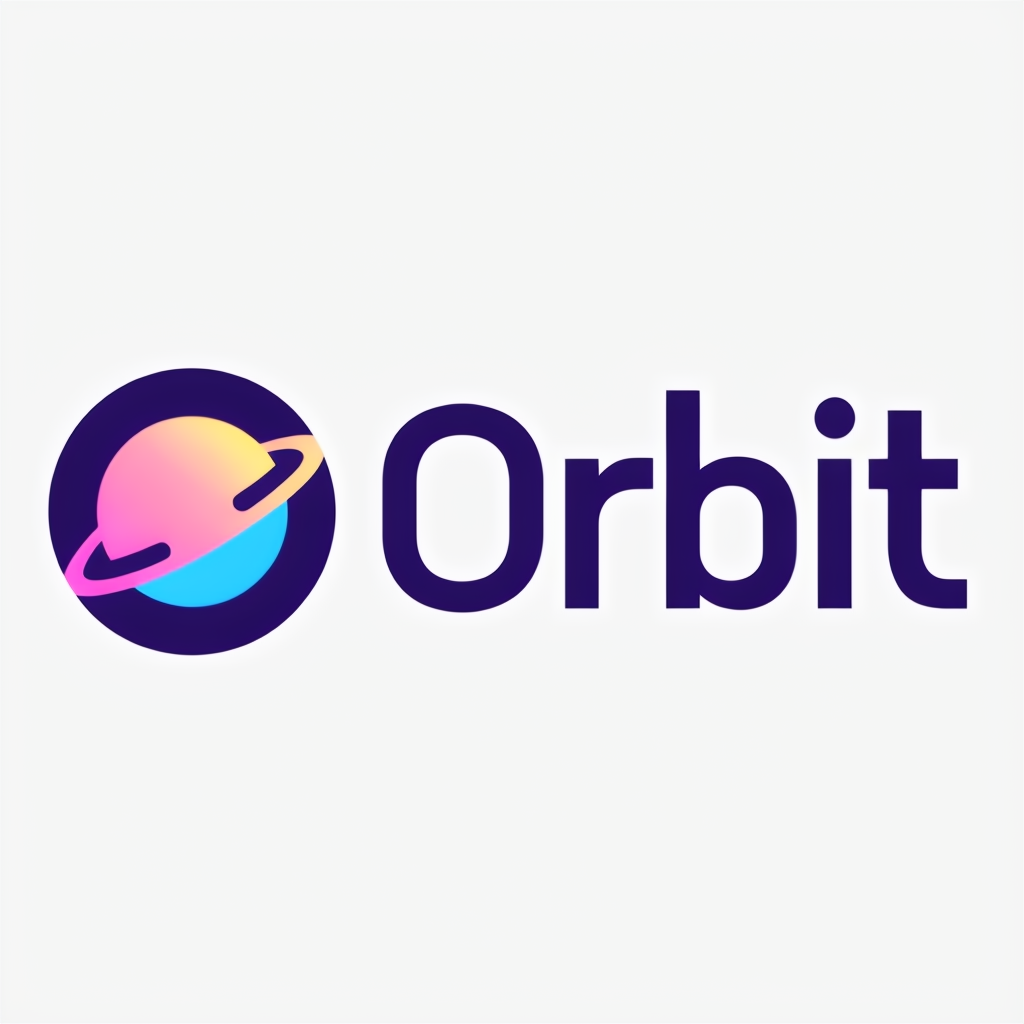 Modern Minimalist Orbit Logo with Gradient Planet Design