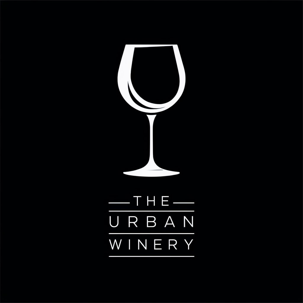 Modern Minimalist White Wine Glass Logo Design