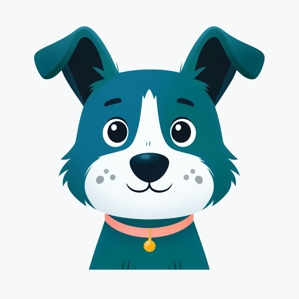 Cute Cartoon Dog Illustration with Cheerful Expression Sticker