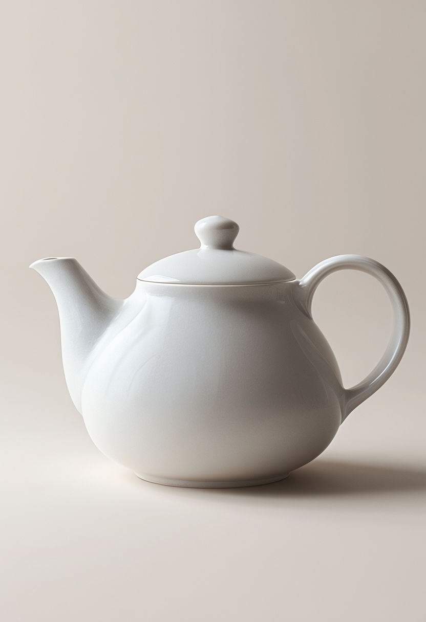 Elegant White Ceramic Teapot Minimalist Mockup