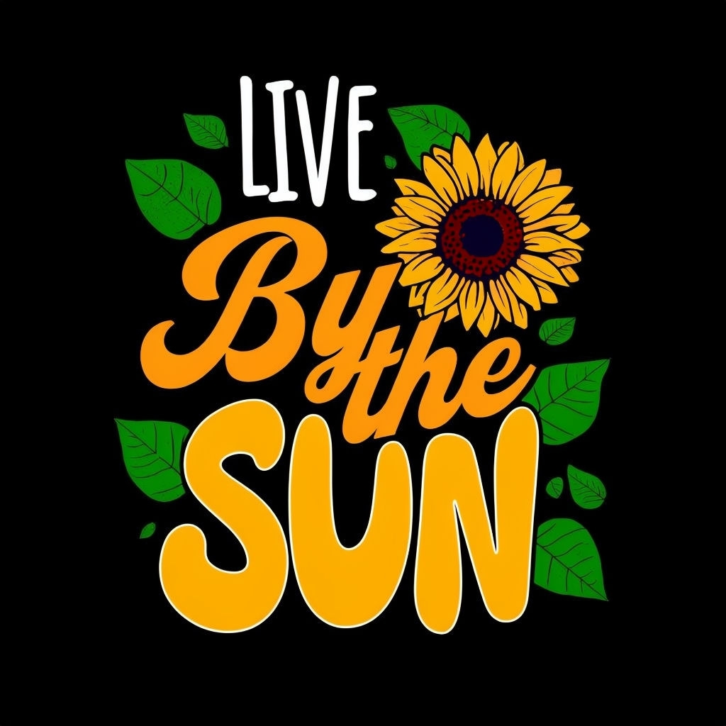 Live By the Sun Motivational Graphic T-Shirt